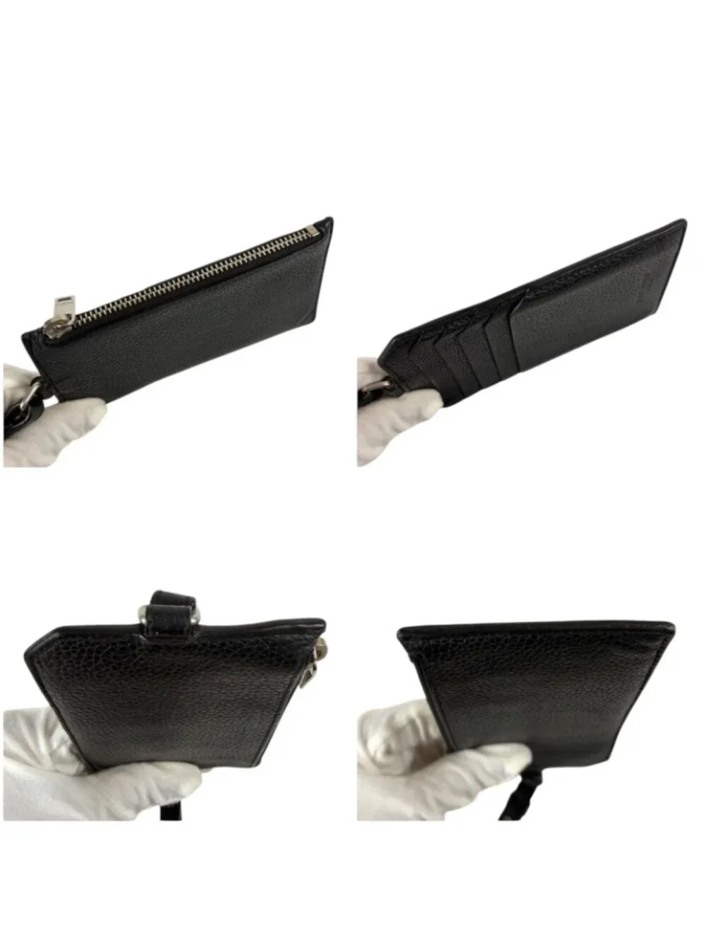 Saint Laurent Paris Zip Card Case with Neck Strap Fragment Black